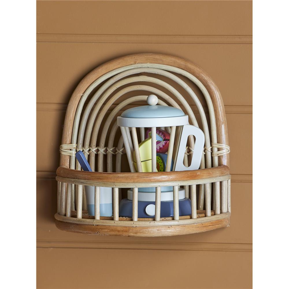 Bloomingville MINI Preet Regal, Natur, Rattan, Wandregal, Kinderzimmer, dänisches Design