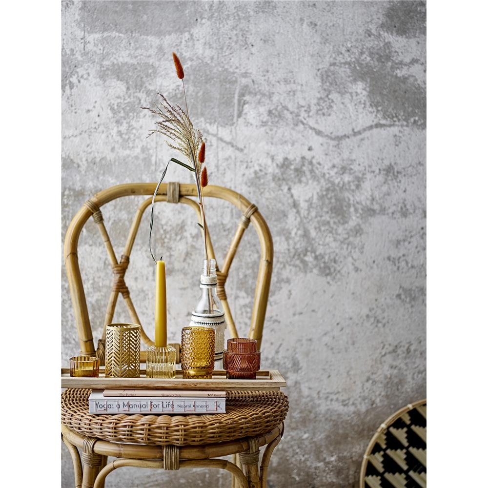 Bloomingville Sanga Tablett mit Teelichthaltern 43 x 10,5 x 12,5 cm Braun Glas Teelichter Kerzendeko