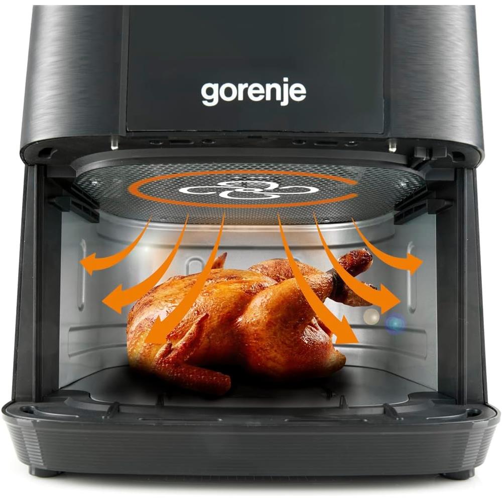 Gorenje AF1350DWB Heißluftfritteuse mit Sichtfenster 1350W 5,4L Antihaft Beschichtung schwarz