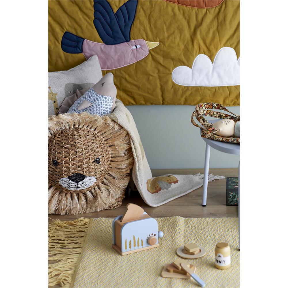 Bloomingville MINI Harrison Aufbewahrungskorb Natur Bankuan Grass Kinderzimmer Spielzeugkorb Löwe
