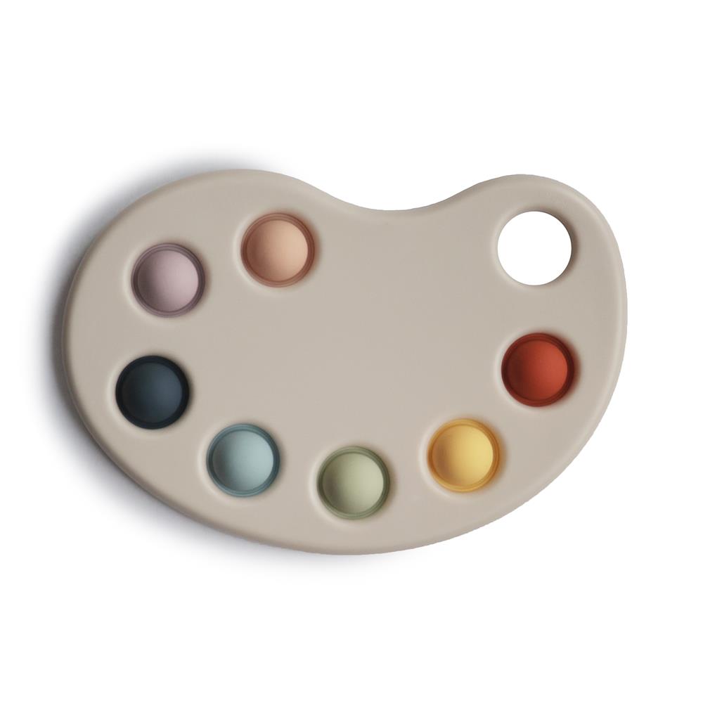 Mushie Sensorik-Spielzeug Farbpalette, aus Silikon, BPA-frei