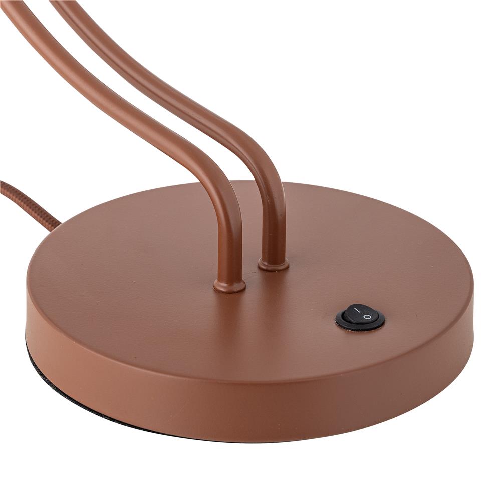 Bloomingville Janya Tischlampe, in Rot, aus Metall, moderne Tischleuchte mit Blauem Lampenschirm