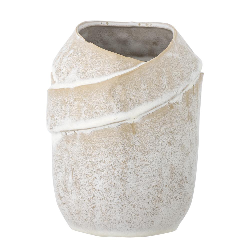 Bloomingville Abeera Vase – Steingut-Vase in Natur mit einzigartiger Glasur, 20 cm Höhe
