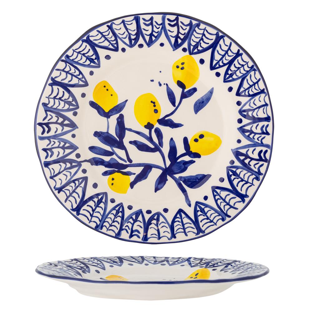 Bloomingville Maxima Teller blau Steingut D27 cm mediterran