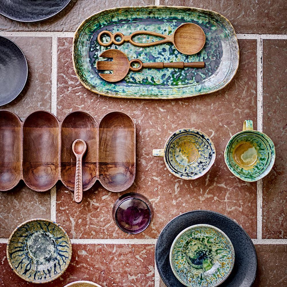 Bloomingville Milani Schale, 300 ml – Handgefertigte Steingutschale in Braun mit perlmuttartiger Glasur