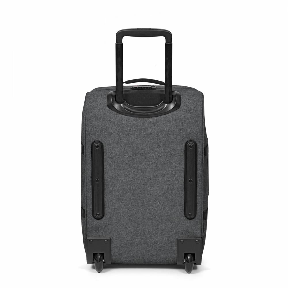 Eastpak TRANVERZ S, Kleiner Reisetrolley, Black Denim (grau), 42L, Rollkoffer mit 2 Rädern und TSA-Schloss