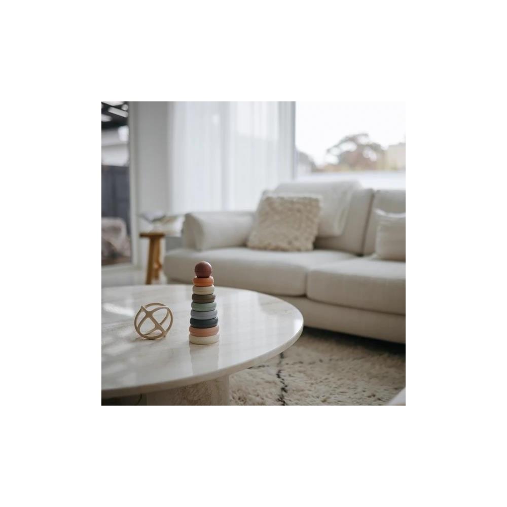 Mushie Beißring Ball, Shifting Sand, aus Silikon, BPA-frei