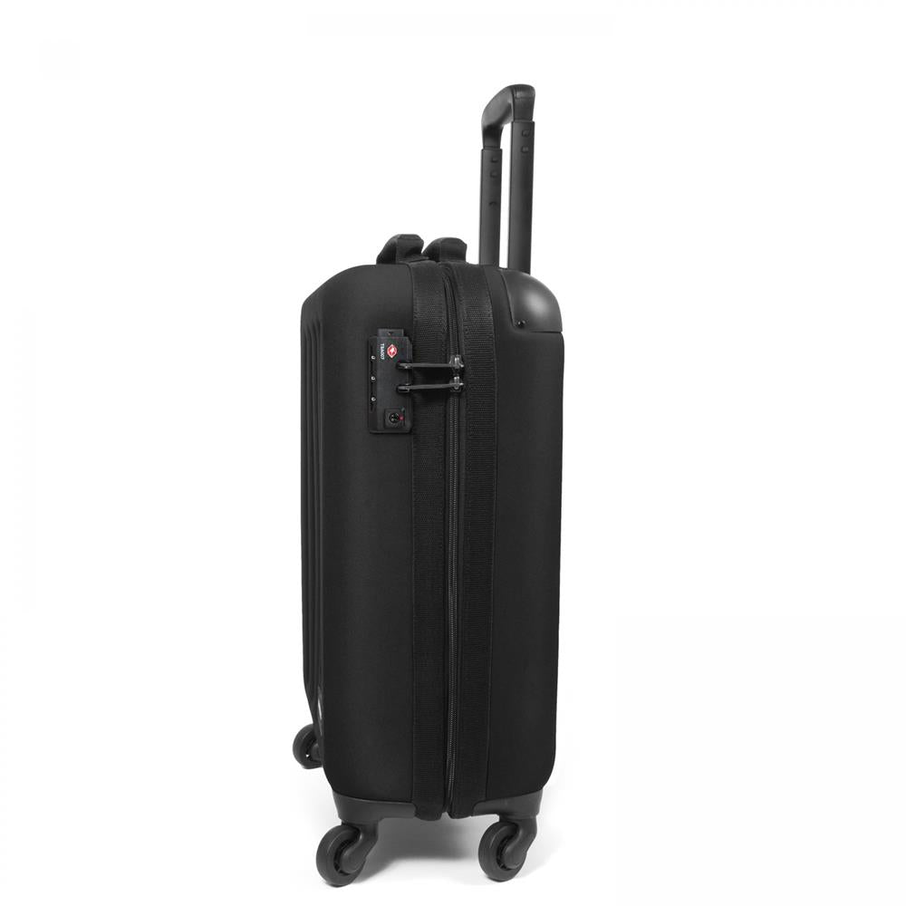 Eastpak TRANZSHELL S, Kleiner Reisetrolley, Black (schwarz), 32L, Rollkoffer mit 4 Rädern und TSA-Schloss