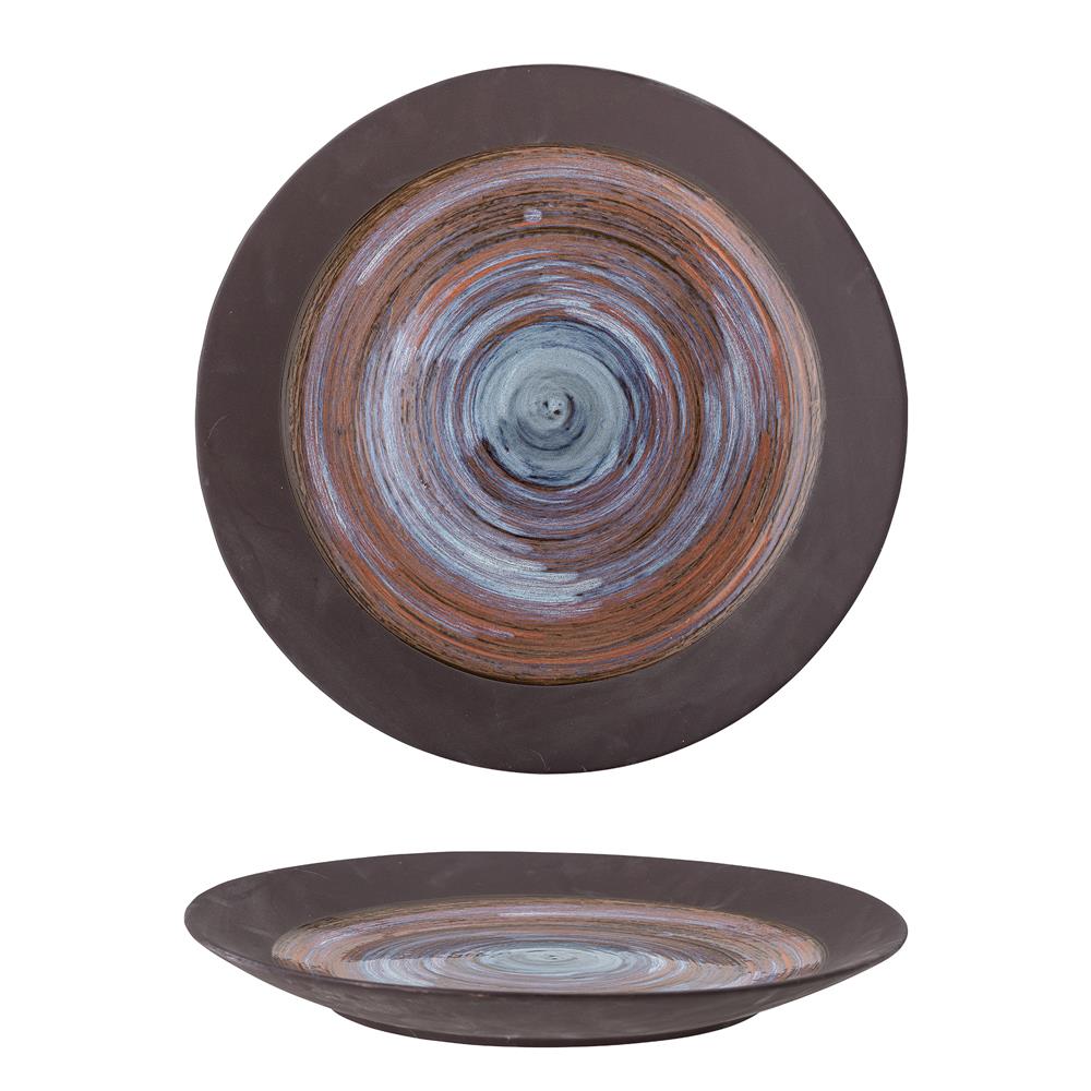 Bloomingville Maes Deko, Blau, Steinzeug D46xH6 cm