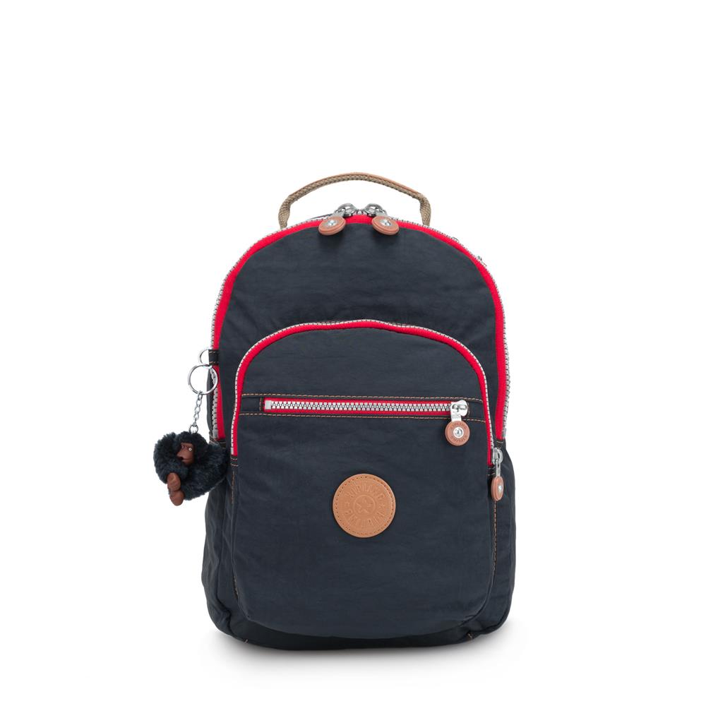 Kipling SEOUL L, Großer Schulrucksack mit 15-Zoll-Laptopfach, 27L, True Navy Combo (blau)