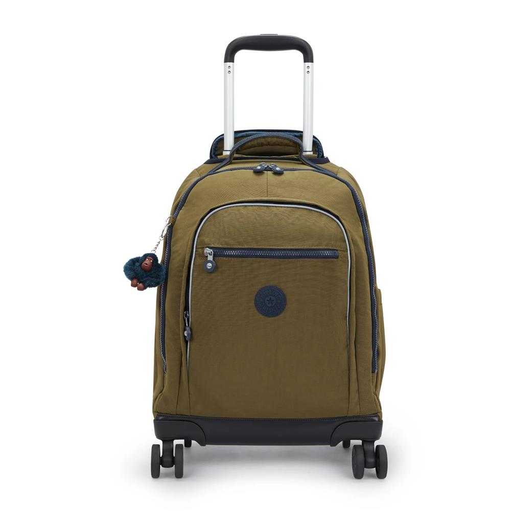 Kipling NEW ZEA, Großer Schulrucksack mit Rollen und Laptopfach, 26L, Treasure Green (grün)