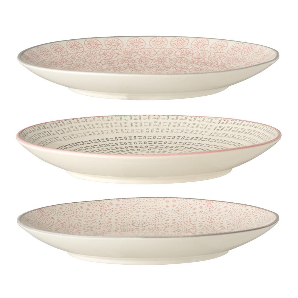 Bloomingville Cécile Teller, 3er Set, Bunt, 20cm, Steingut, dänisches Design