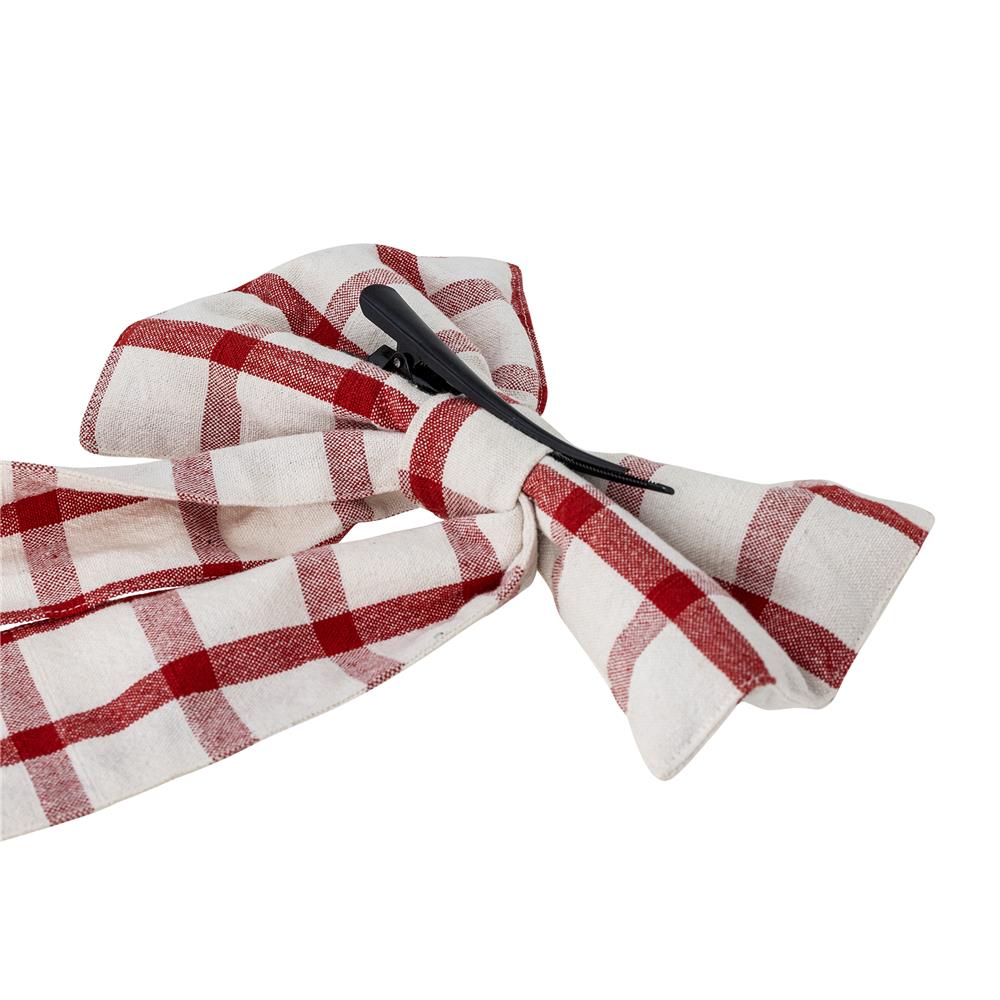 Bloomingville Ruby Weihnachtsschleife, Rot, Stoffschleife mit Clip 53 cm