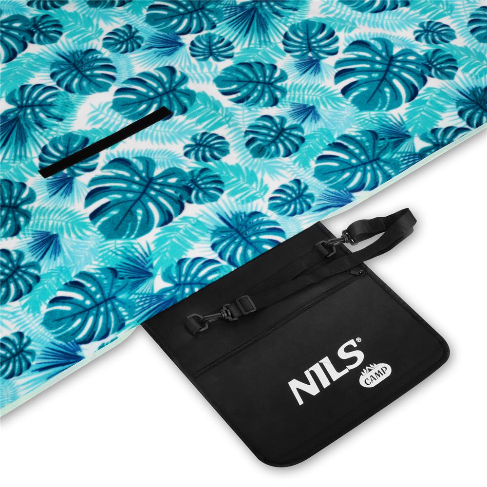 NILS CAMP Picknickdecke in Türkis 200 x 200 cm - große Outdoor Decke für Strand, Garten & Camping