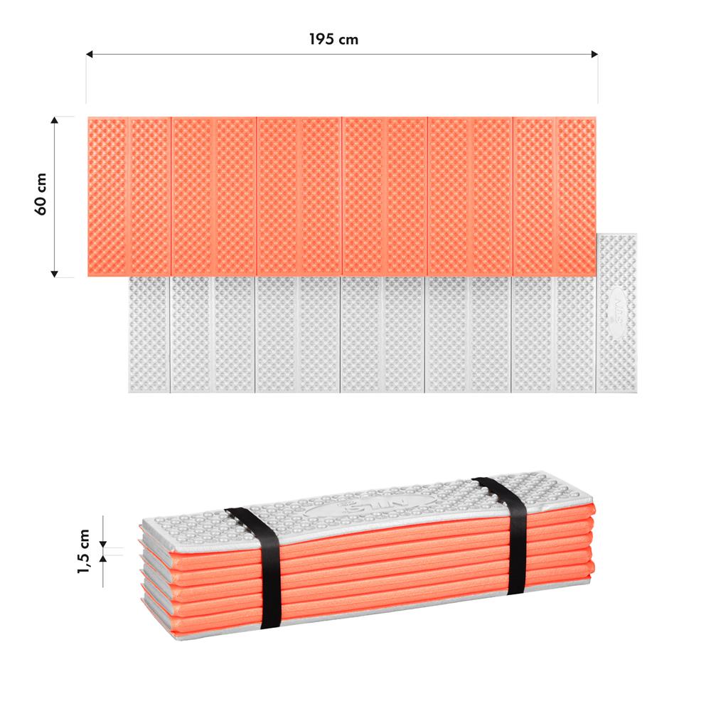 NILS CAMP Campingmatte faltbar 195 cm in orange - isolierende Outdoor Matte für Trekking & Camping