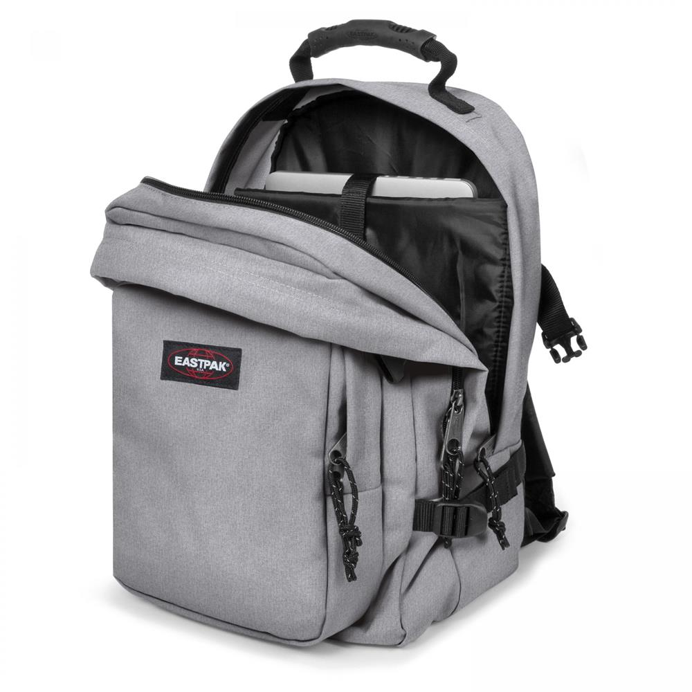 Eastpak PROVIDER, Großer Rucksack, Sunday Grey (grau), 33L, mit Flaschenhalter und Laptopfach