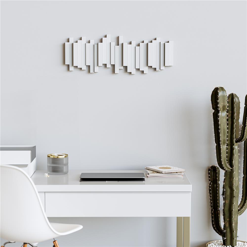 Umbra Stäbchen Garderobenhaken 49 x 18 x 3 cm Weiß Wandhaken Garderobenleiste