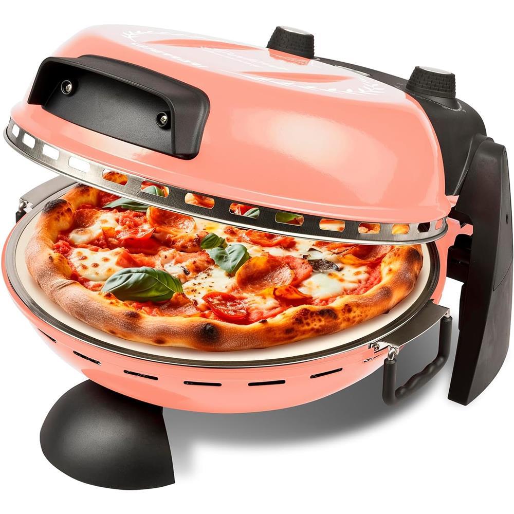 G3Ferrari Delizia Pizzaofen Anniversary Coral plus Passion für Pizza Ø 31cm mit Wende-Pizzastein und Pfanne