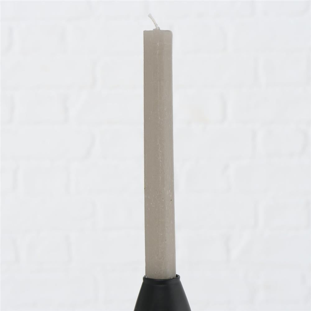 BOLTZE Stabkerze Melia hellgrau 4 Stück 20cm Kerzen Wachskerzen Leuchterkerzen Tafelkerzen