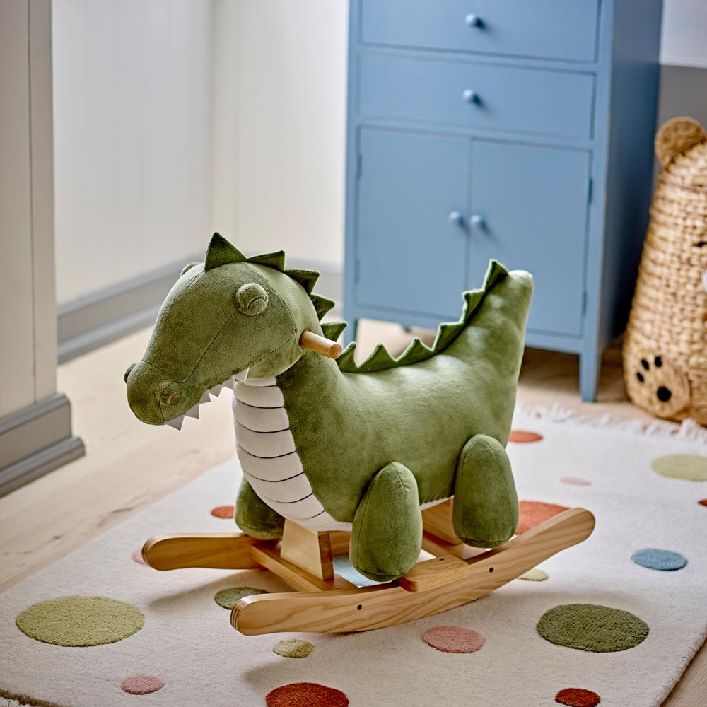 Bloomingville MINI Arnie Schaukeltier Krokodil Grün Polyester 70cm