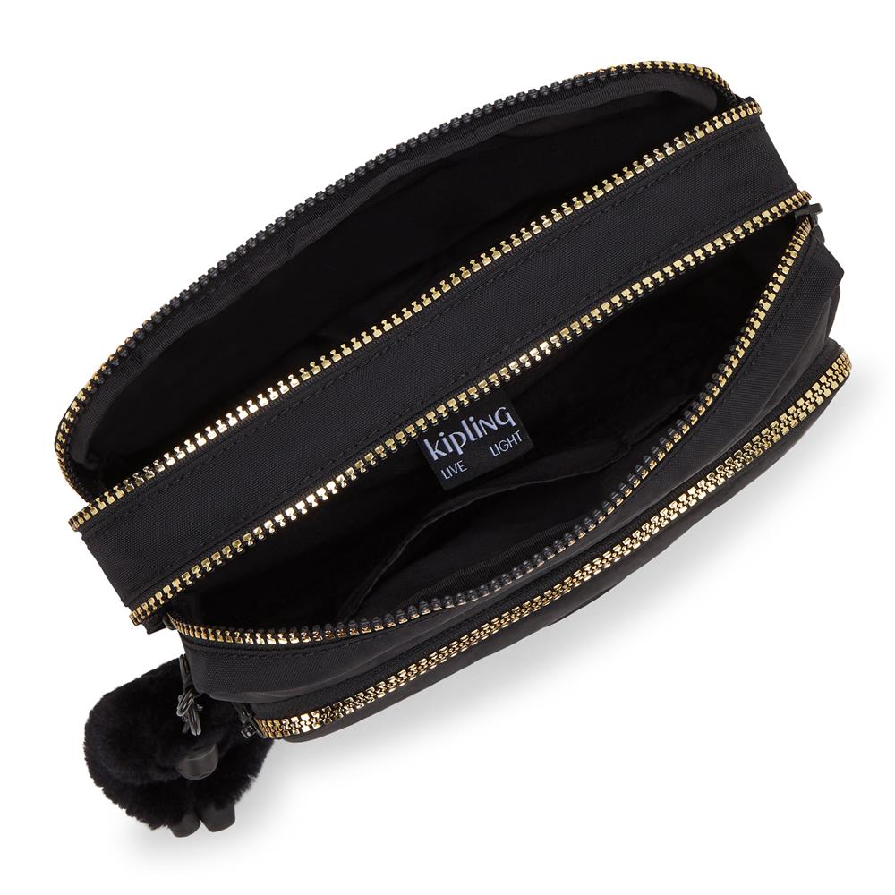 Kipling ABANU M ZIP, Mittelgroße Umhängetasche, Glorious Gold (schwarz), 4L, Schultertasche