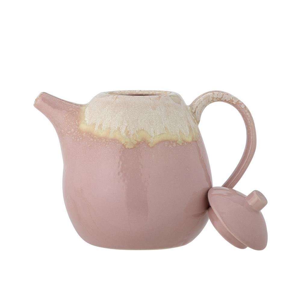 Bloomingville Louisa Teekanne in Rosa, 1190ml, aus Steingut