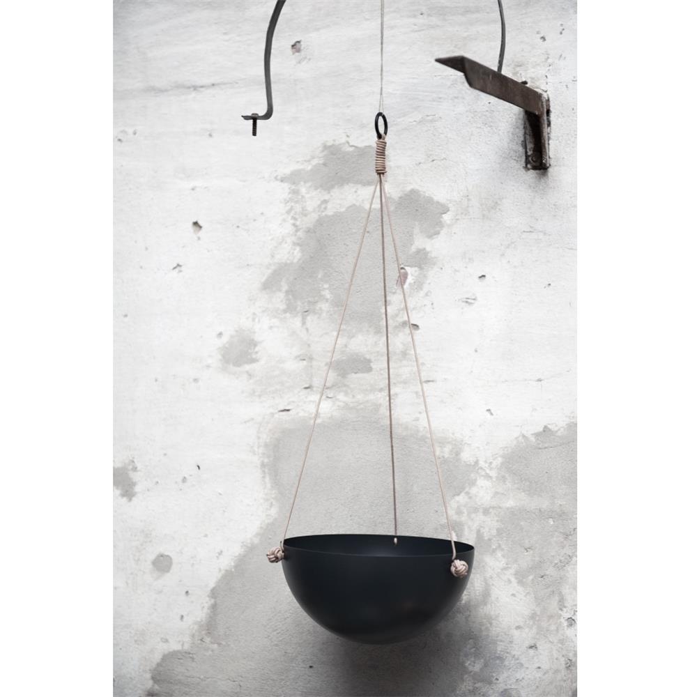 OYOY Pif Paf Puf Hängeschale Dunkelgrau 1 Schale 20 cm Blumenampel Hängende Aufbewahrung Dekoration