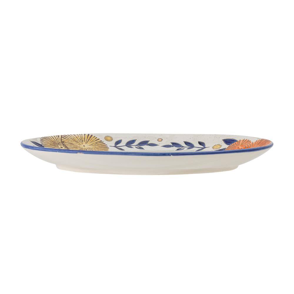 Bloomingville Lynna Servierplatte blau Steingut 34x25 cm mediterran