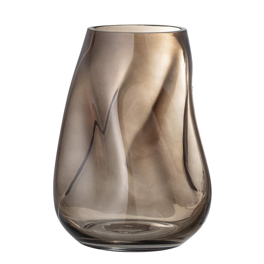 Bloomingville Ingolf Vase 19,5 x 26 x 18 cm Braun Glas Blumenvase Dekovase Glasvase
