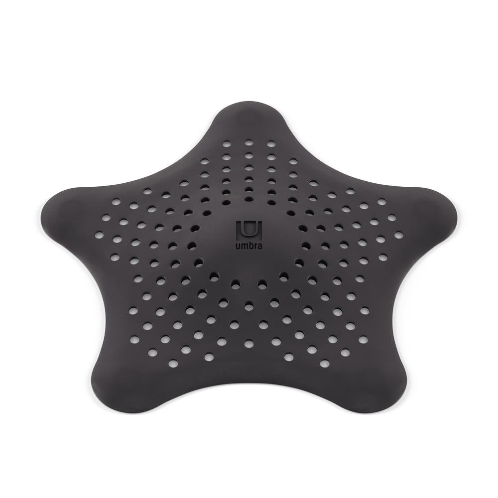 Umbra Starfish Abfluss Haarfänger mit Saugnäpfen, Silikon Abflusssieb, in Schwarz