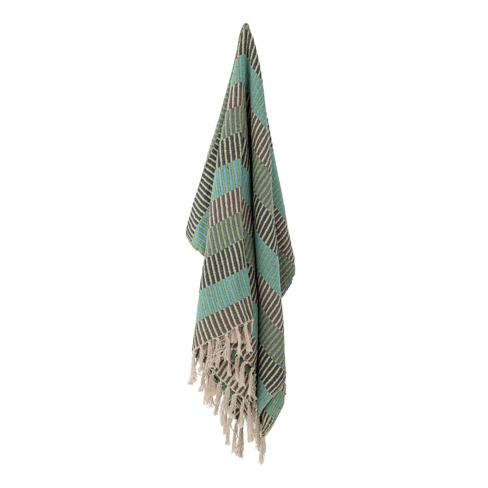 Bloomingville Isnel Decke blau mit recycelter Baumwolle 160x130 cm