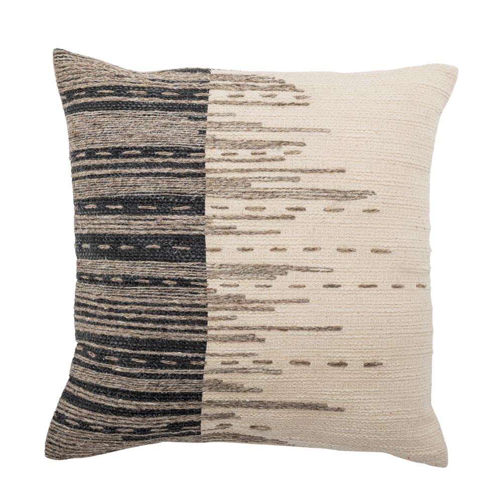 Bloomingville Seaford Kissen Natur 45x45 cm – Baumwolle, bestickt & dekorativ