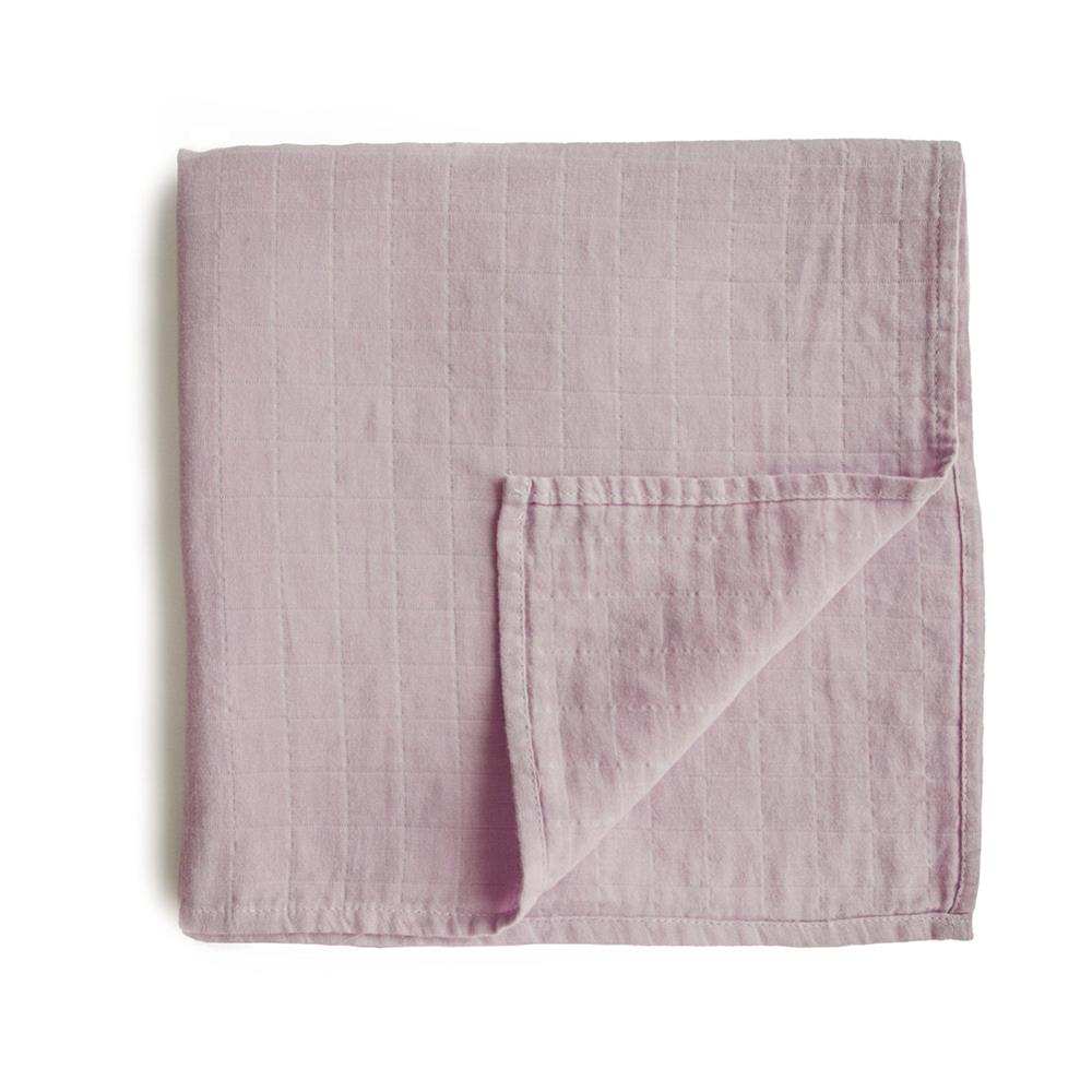 Mushie Musselin-Baby-Wickeldecke, Soft Mauve, Pucktuch aus 100% Bio-Baumwolle