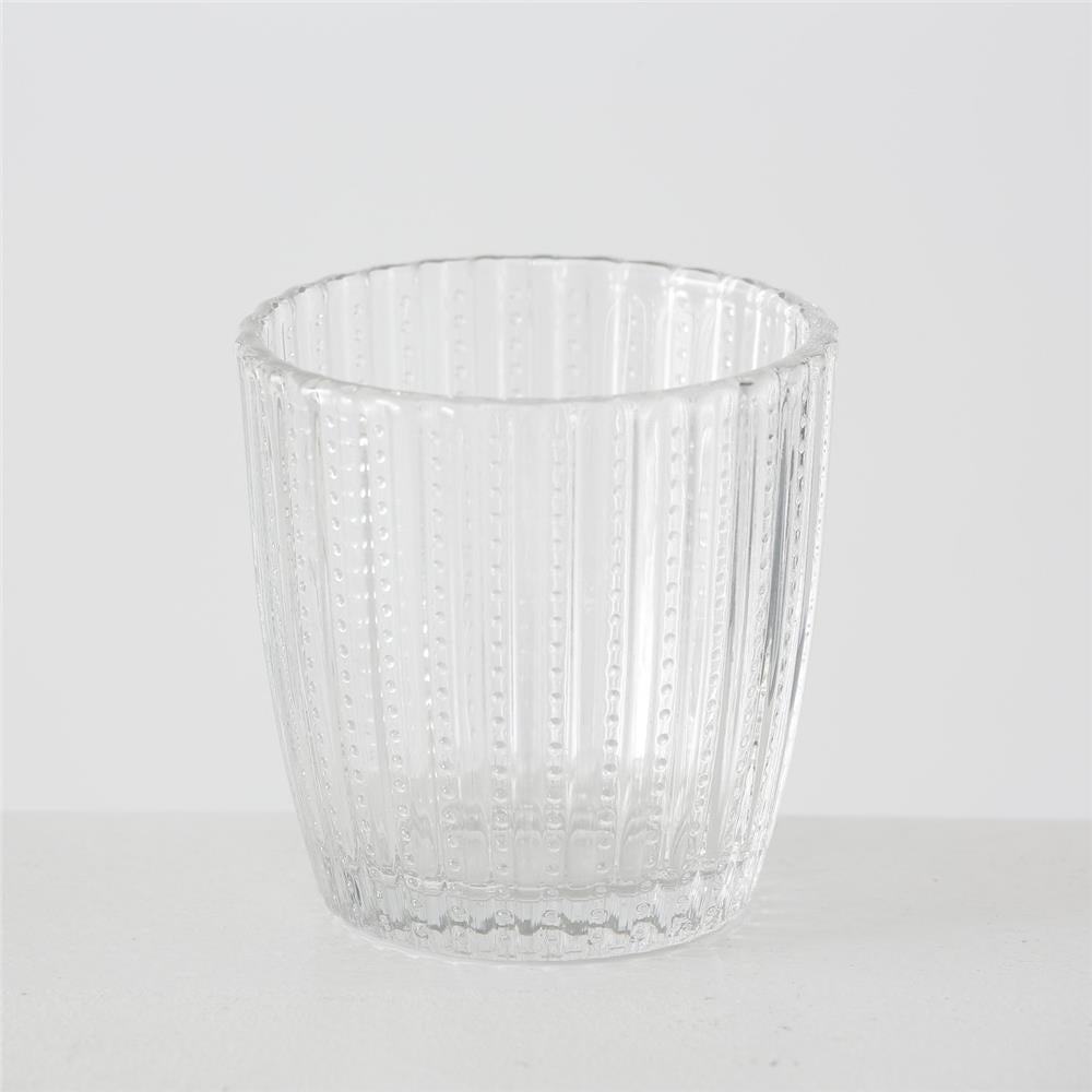 BOLTZE Windlicht Marilu 4er Set Glas Transparent Rund 7,5 x 7,5 cm