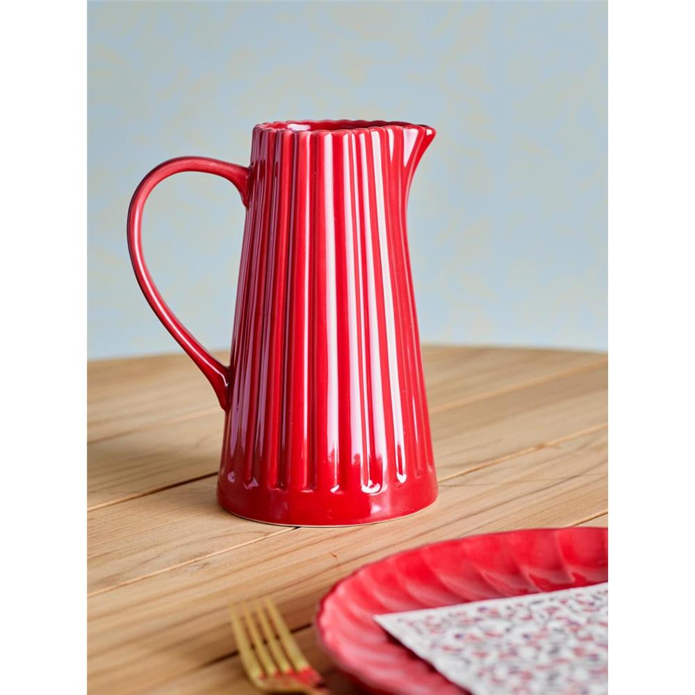 Bloomingville Latina Krug, Rot, 1,2 Liter, Steingut, dänisches Design