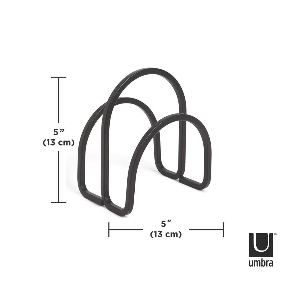 Umbra Squire Serviettenhalter, in Schwarz, gebogenes Metall im eleganten Stil