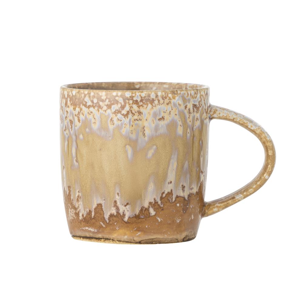 Bloomingville Milani Becher, 400 ml – Brauner Steingutbecher mit reaktiver Glasur und natürlichem Farbspiel