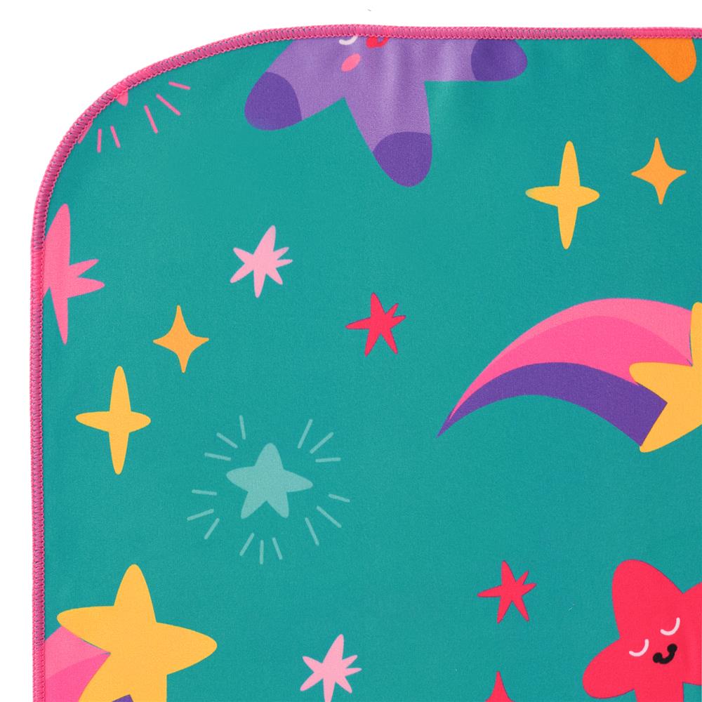NILS Mikrofaser Kinderhandtuch 160x80 cm Stars - leichtes Handtuch für Camping, Strand & Schule