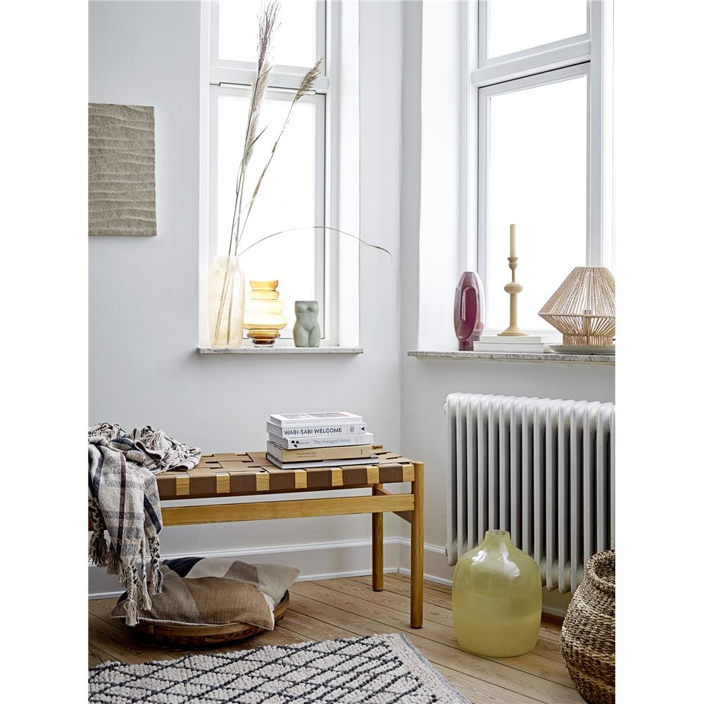 Bloomingville Daviid Vase Braun Steingut 10,5 x 26 cm Dekovase Blumenvase