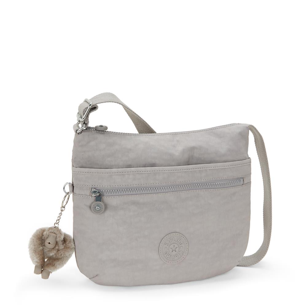 Kipling ARTO M, Mittelgroße Umhängetasche, Grey Gris (grau), Schultertasche mit Reißverschluss