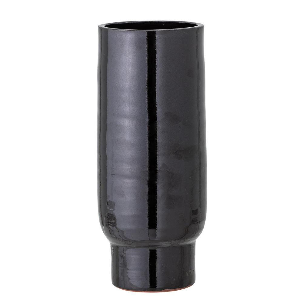Bloomingville Dekovase Vefa 11,5 x 28,5 cm Schwarz Terrakotta Blumenvase Vase dänisches Design