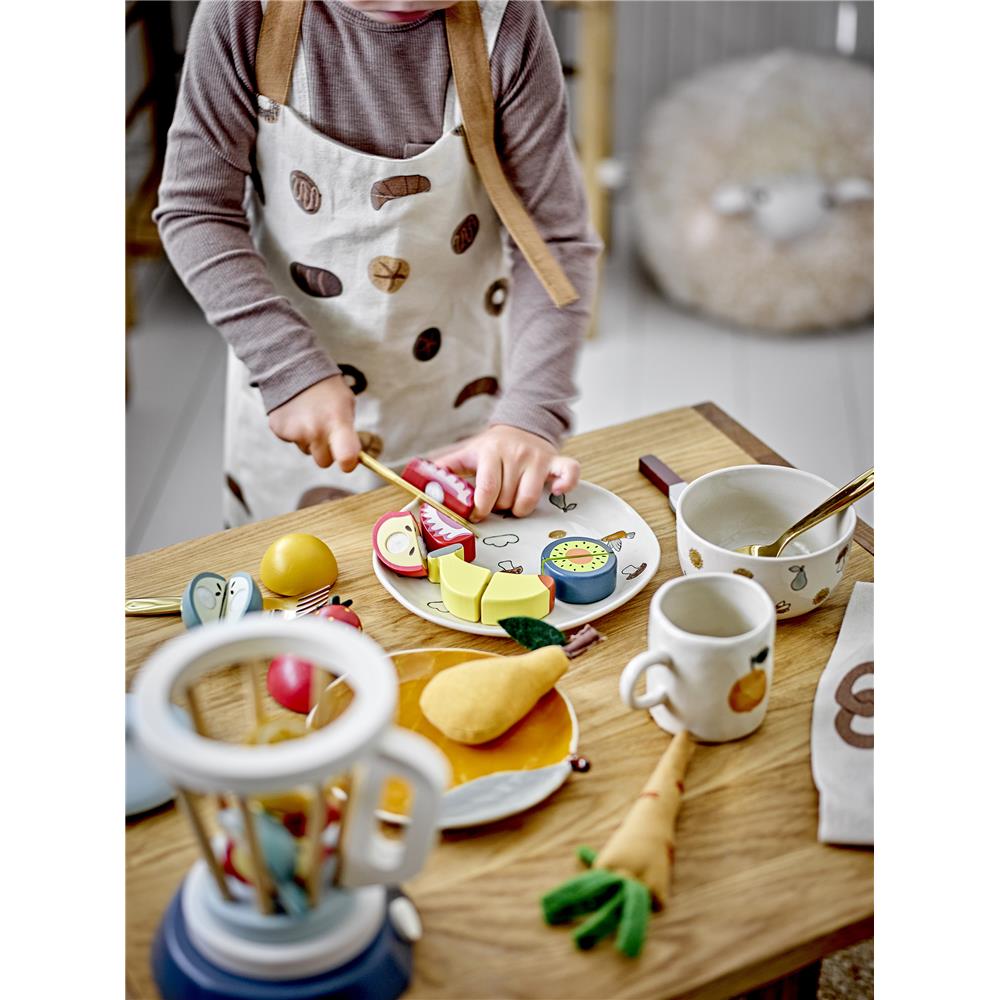 Bloomingville MINI Agnes Geschirr-Set, Weiß, Steingut, 3er Set mit Teller + Schüssel + Becher