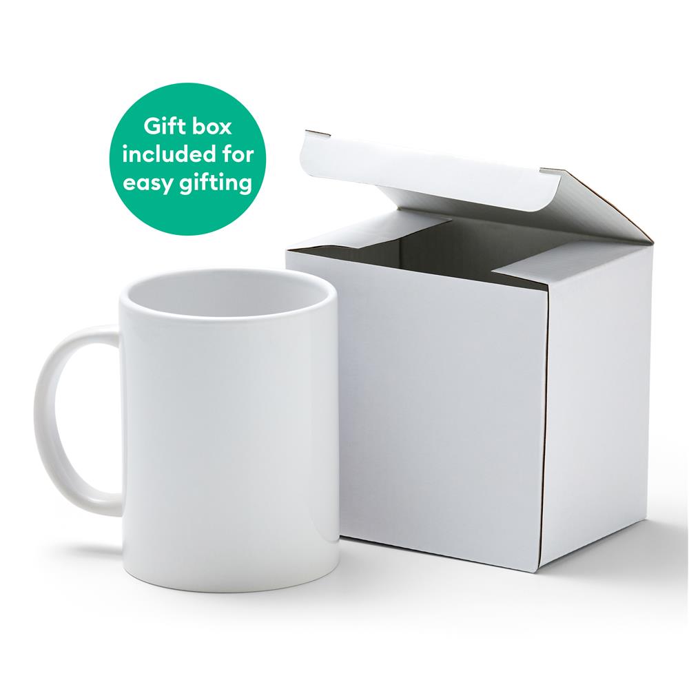 Cricut Tassen aus Keramik in Weiß Blank im 2er Set 440ml, Rohling für Mug Press