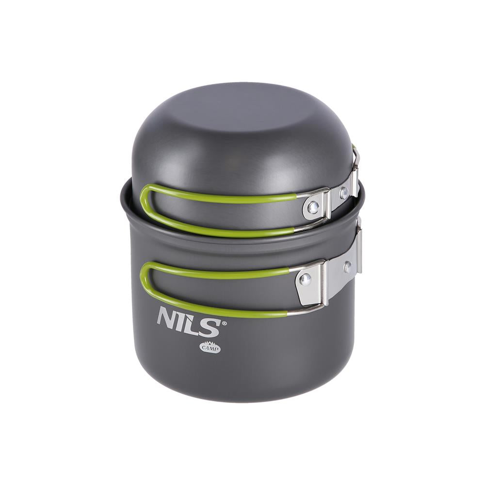 NILS CAMP Camping Kochgeschirr Set XL - leichtes Outdoor Topfset aus Aluminium für Camping & Trekking
