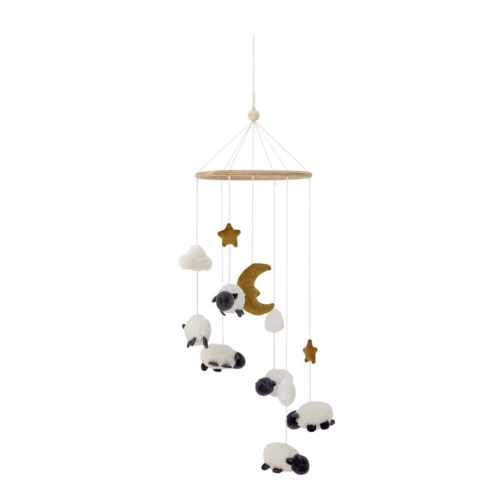 Bloomingville MINI Dolly Mobile Weiß Polyester Schaf Babyzimmer 75cm