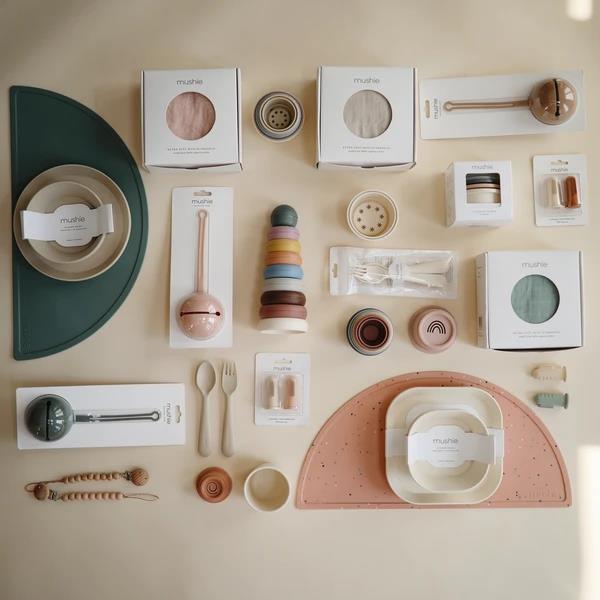 Mushie Silikon-Platzdeckchen, Dried Thyme, Tischset, BPA-frei