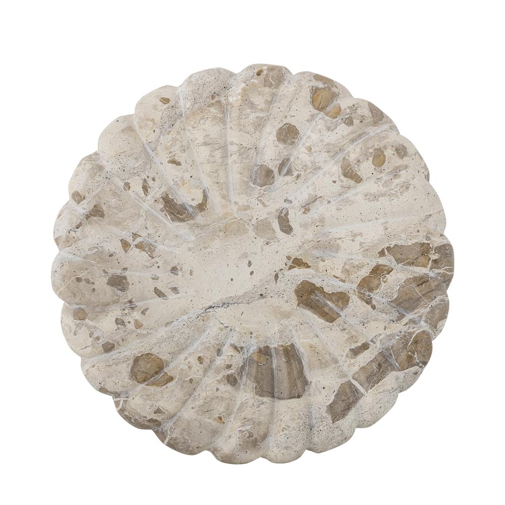 Bloomingville Marlie Tablett Natur Marmor 22,5 cm rund