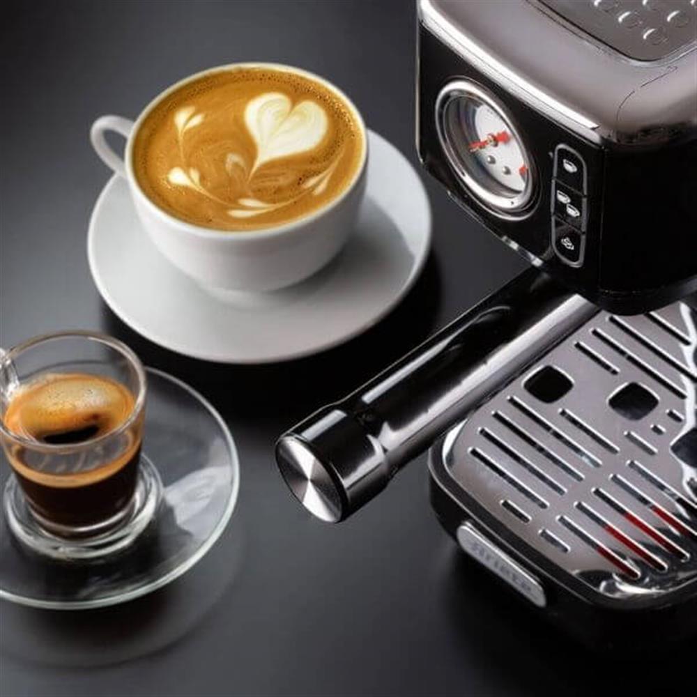 Ariete Moderna Espressomaschine Slim, Schwarz, Siebträgermaschine, 1-Tassen-Kaffeemaschine