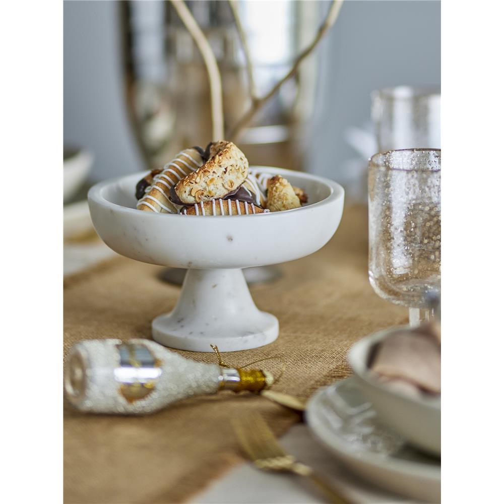 Bloomingville Eris Schale mit Fuß Marmor Weiß 20,5 x 11,5 cm