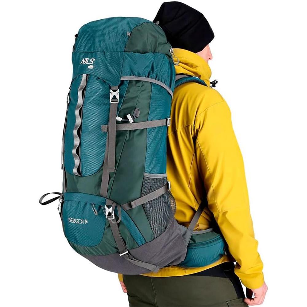 NILS CAMP Rucksack Bergen 65L in Grün - großer Trekkingrucksack für Mehrtagestouren